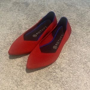 Red Rothy’s Pointed Toe Flats Size 8.5